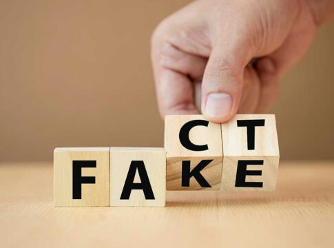 Fact and Fake written on wooden blocks
